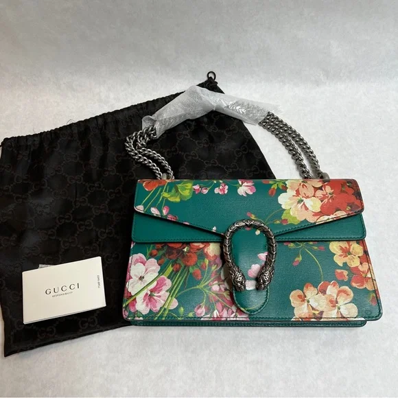 GUCCI Teal Medium Dionysus Blooms Leather Shoulder Bag - Picture 14 of 15